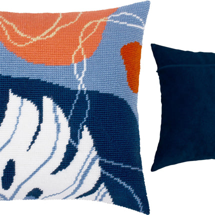Needlepoint Pillow Kit "Abstract pastel tropics"