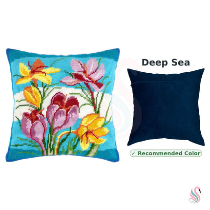 Needlepoint Pillow Kit "Crocuses"