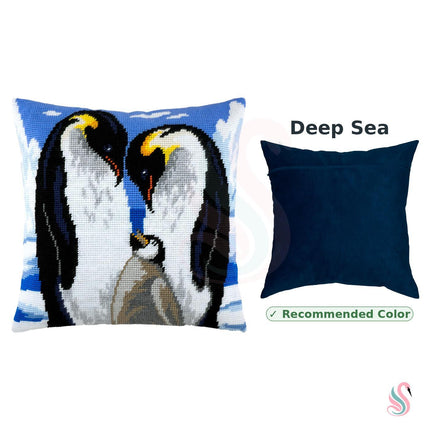 Needlepoint Pillow Kit "Penguins in Love"