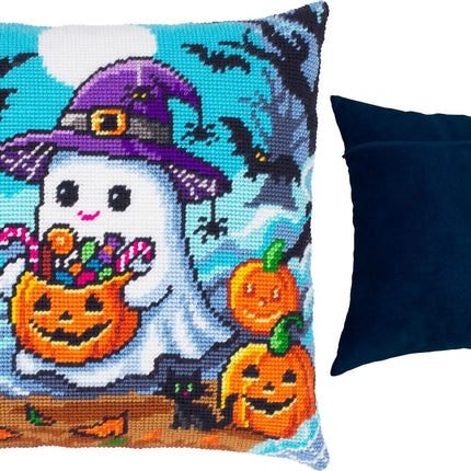 Needlepoint Pillow Kit "Ghost and treats"