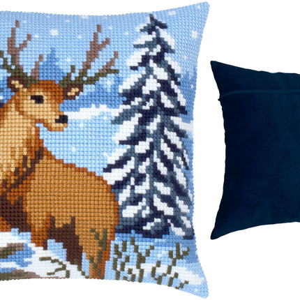 Cross Stitch Pillow Kit "Winter deer"
