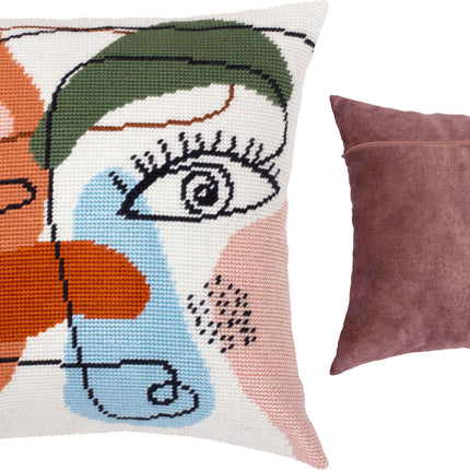 Needlepoint Pillow Kit "Female face"