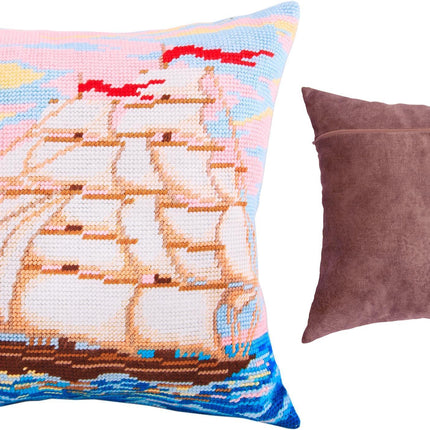 Needlepoint Pillow Kit "Sailing Ship"