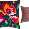 Cross Stitch Pillow Kit "Poppies with butterflies"