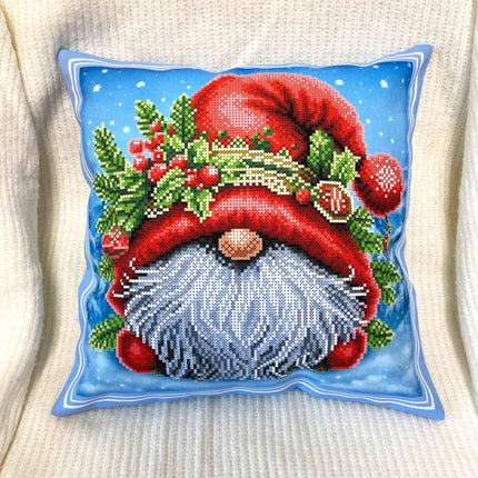 DIY Bead embroidery cushion cover kit "Christmas gnome "
