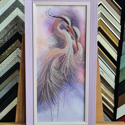 DIY Cross stitch kit with a printed canvas "At sunrise"