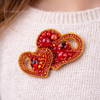 Beadwork kit for creating broоch "Hearts"