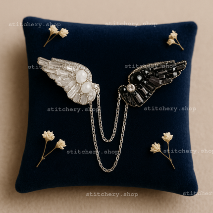 Beadwork kit for creating broоch "Yin-Yang"