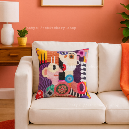 Needlepoint Pillow Kit "Radiant Women in Abstract"