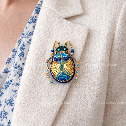 Beadwork kit for creating brooch "Azurite"