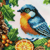 DIY Bead embroidery cushion cover kit "Christmas wreath with a bird"