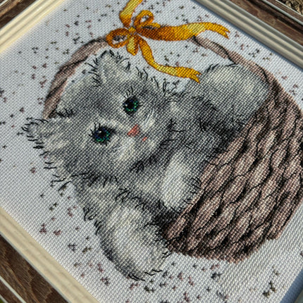 DIY Counted Cross Stitch Kit "Gray kitten"