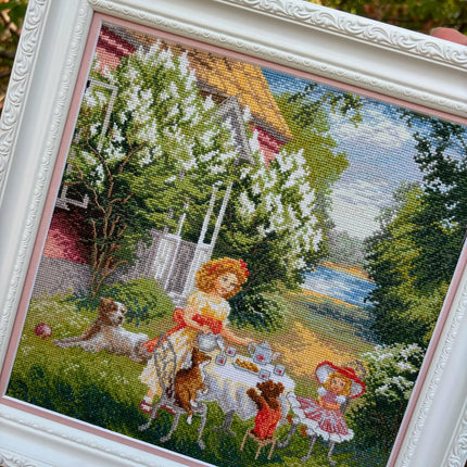 DIY Counted Cross Stitch Kit "Tea party"