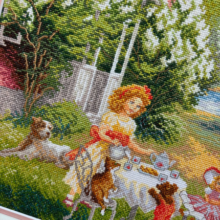 DIY Counted Cross Stitch Kit "Tea party"
