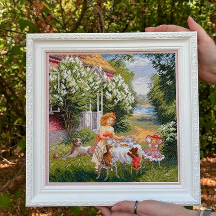 DIY Counted Cross Stitch Kit "Tea party"
