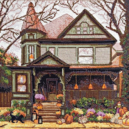DIY Counted Cross Stitch Kit "Autumn hut"