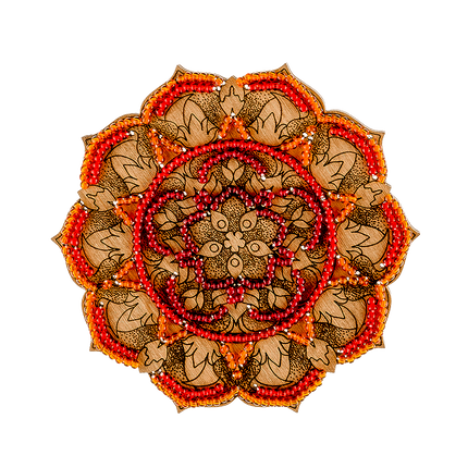 DIY Beaded embroidery on wood kit "Mandala"
