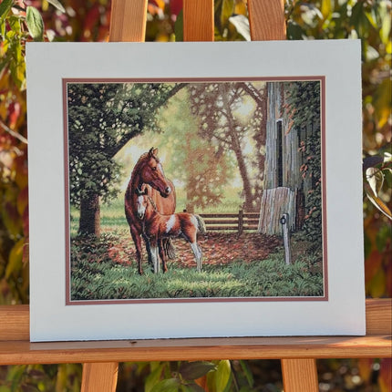 DIY "Mare and Foal" 13.8"x11.8"