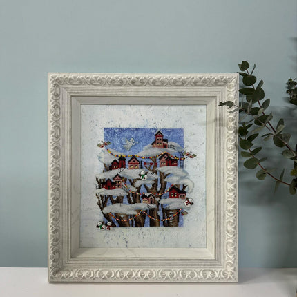 DIY Cross stitch kit with a printed canvas "Christmas fairytale"