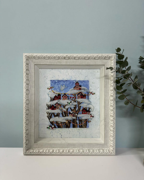 DIY Cross stitch kit with a printed canvas 