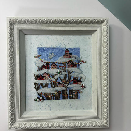 DIY Cross stitch kit with a printed canvas "Christmas fairytale"
