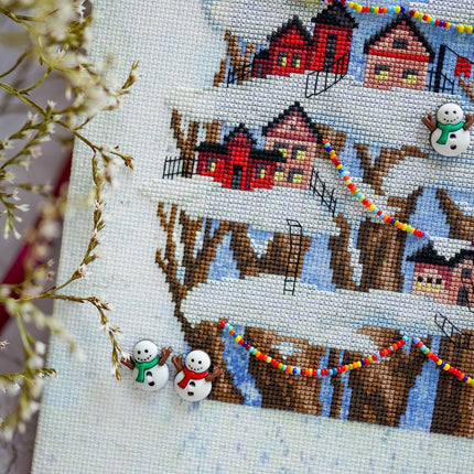 DIY Cross stitch kit with a printed canvas "Christmas fairytale"