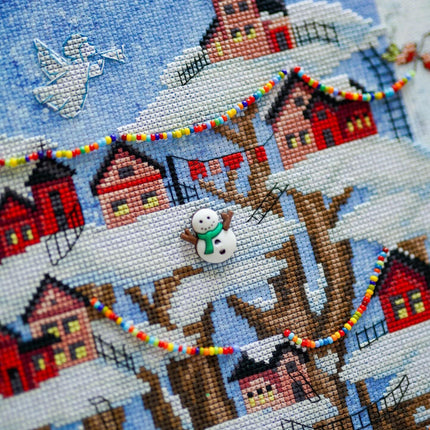DIY Cross stitch kit with a printed canvas "Christmas fairytale"