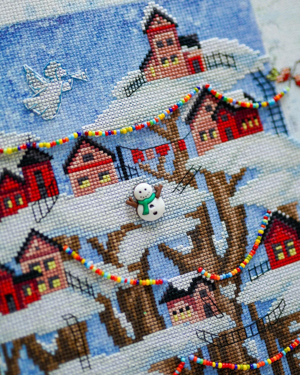 DIY Cross stitch kit with a printed canvas 