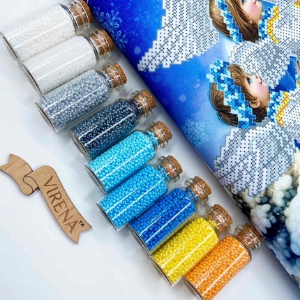 DIY Bead embroidery cushion cover kit "Christmas Angels"