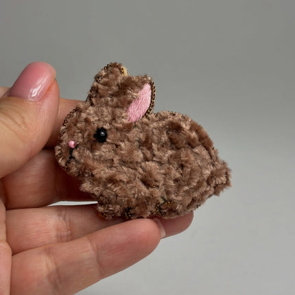 Beadwork kit for creating broоch "Cute rabbit"