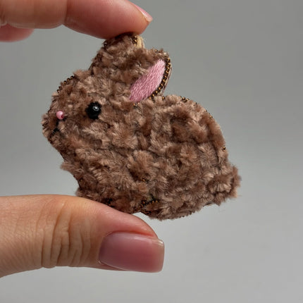 Beadwork kit for creating broоch "Cute rabbit"