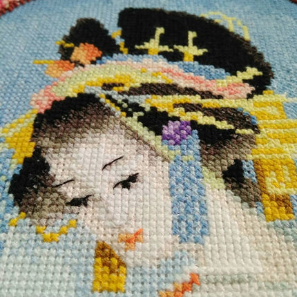 DIY Counted Cross Stitch Kit "Geisha with orchids"