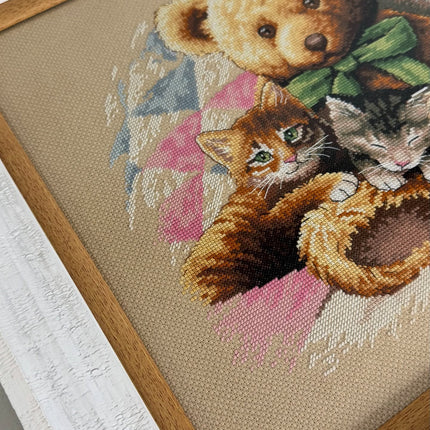 DIY "Teddy & Kittens" 14.2"x11.8"