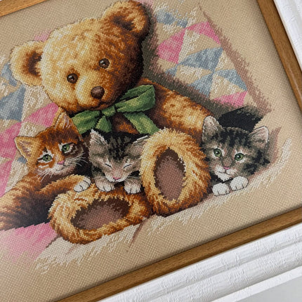 DIY "Teddy & Kittens" 14.2"x11.8"