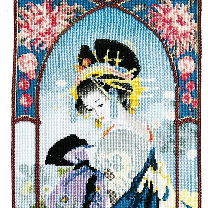 DIY Counted Cross Stitch Kit "Geisha with orchids"
