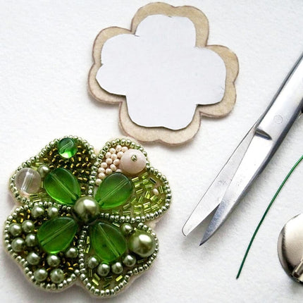 Beadwork kit for creating broоch "Symbol of luck"