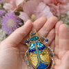 Beadwork kit for creating brooch "Azurite"