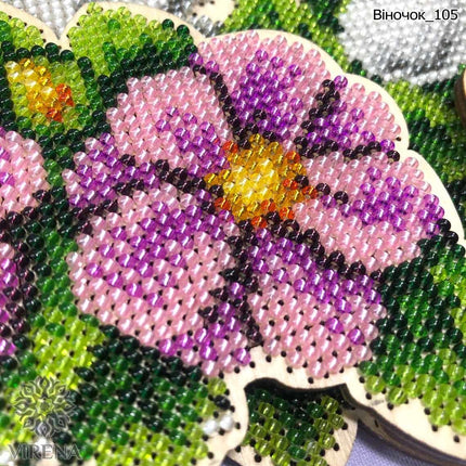 DIY Beaded Door Wreath Kit "Easter bunny" Embroidery on wood, Home decoration