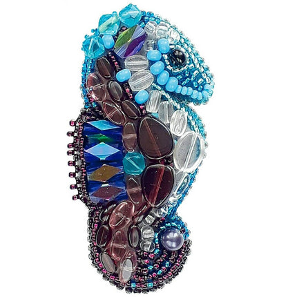 Beadwork kit for creating broоch "Horsefish"