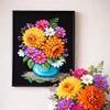 DIY Printed Tapestry Kit “A Bouquet of Dahlias” Needlepoint Kit