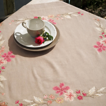 DIY Printed Tablecloth kit "Pink Flowers"