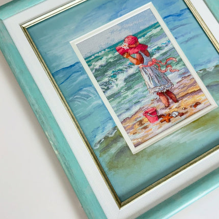 DIY "Girl at the Beach" 5.1"x7.1"