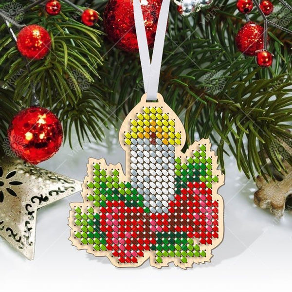 Christmas Bead Embroidery Kit Christmas toys Set 5 pcs Christmas tree toys