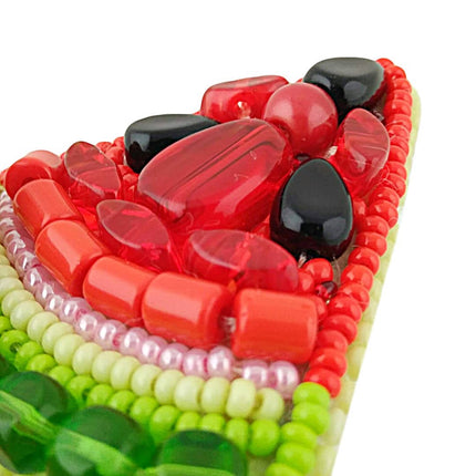 Beadwork kit for creating broоch "Water-melon"