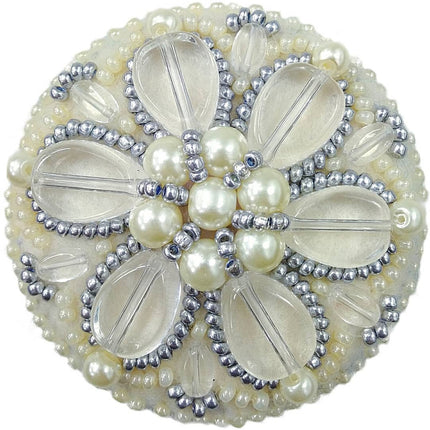 Beadwork kit for creating broоch "Pearl petals"