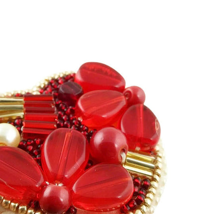 Beadwork kit for creating broоch "Heart"