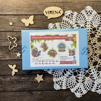 Christmas Bead Embroidery Kit Christmas toys Set 5 pcs Christmas tree toys