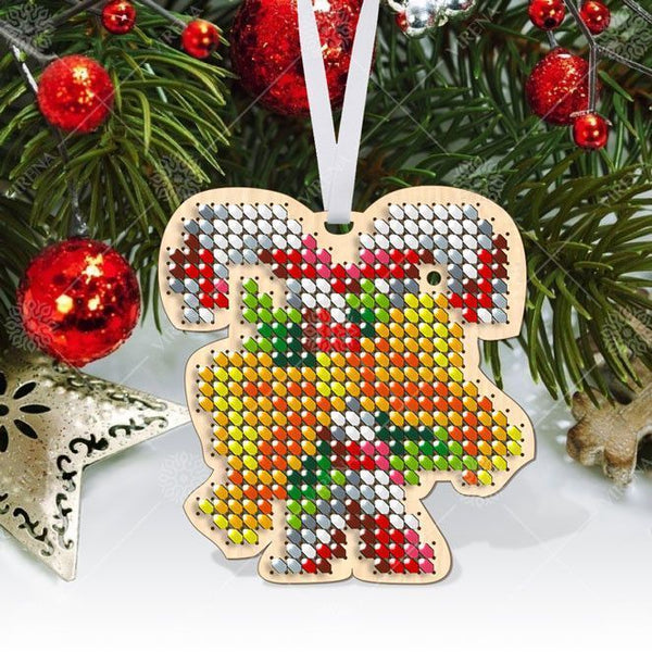 Christmas Bead Embroidery Kit Christmas toys Set 5 pcs Christmas tree toys