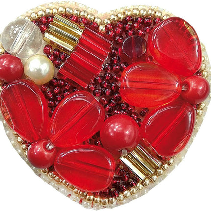 Beadwork kit for creating broоch "Heart"