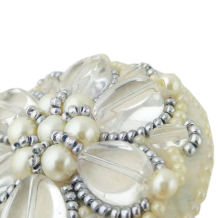 Beadwork kit for creating broоch "Pearl petals"